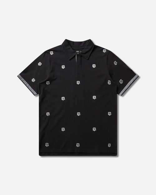 Men s Allover Embroidered Polo Black