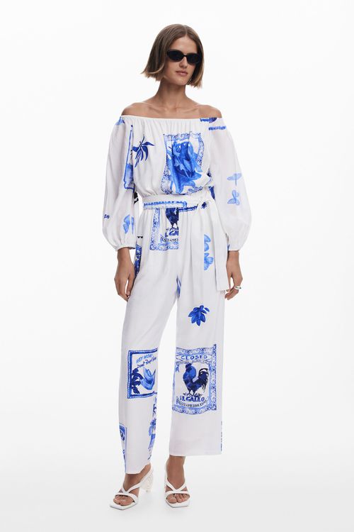 Postcard print jumpsuit