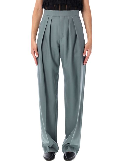 Chloé-Inspired Tailored Virgin Wool Trousers for Women