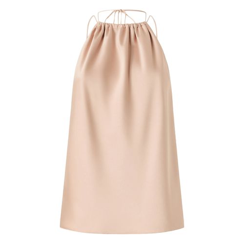 Gathered-neckline Sleeveless Blouse