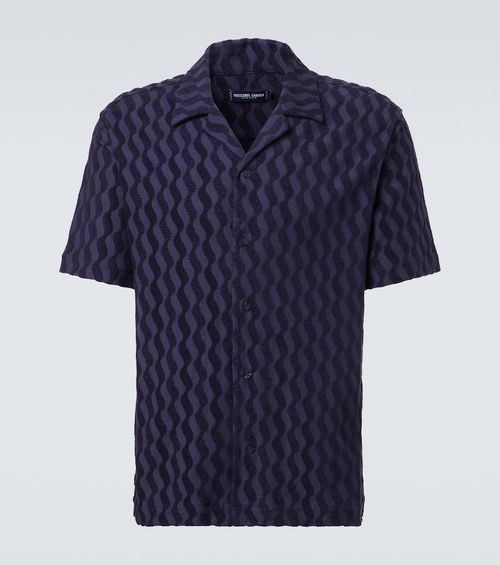 Roberto cotton-blend terry cuban shirt