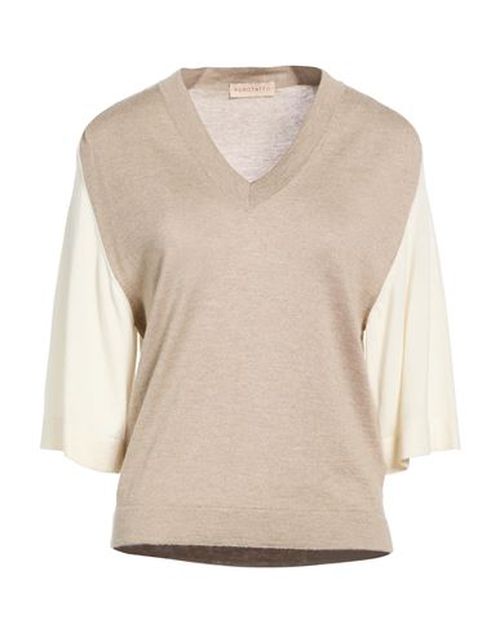 Woman Sweater Taupe Size 8 Silk, Cashmere