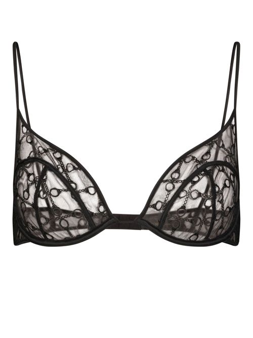 Handcuff demi-cup bra - Black