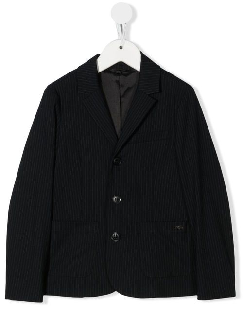 Pinstripe single-breasted blazer - Blue