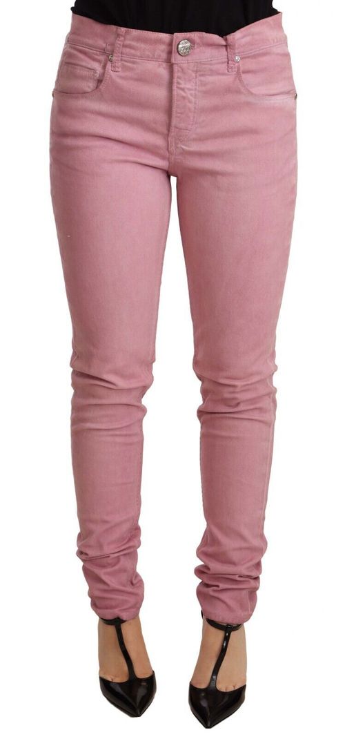 Acht Pink Cotton Slim Fit Women Denim Skinny Women's Pant