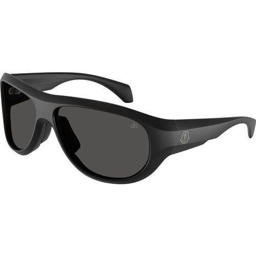 Moncler Unisex Moncler ME8013 BLEACHER 500687 Sunglasses Injected Black Grey Round Norma