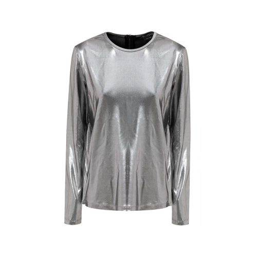 Metallic Viscose Shirt — Silver