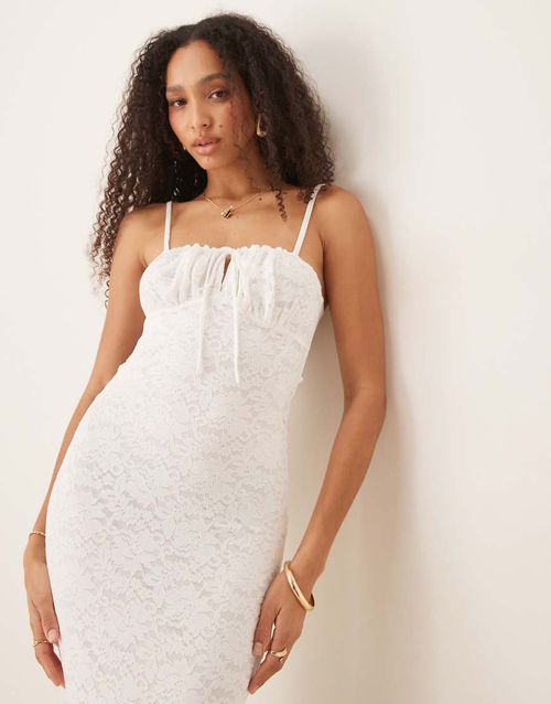 knee length dresses for ladies Denim Strapless Padded Underwire Cut Out Lace Up Asymmetrical Dress Small main image 0
