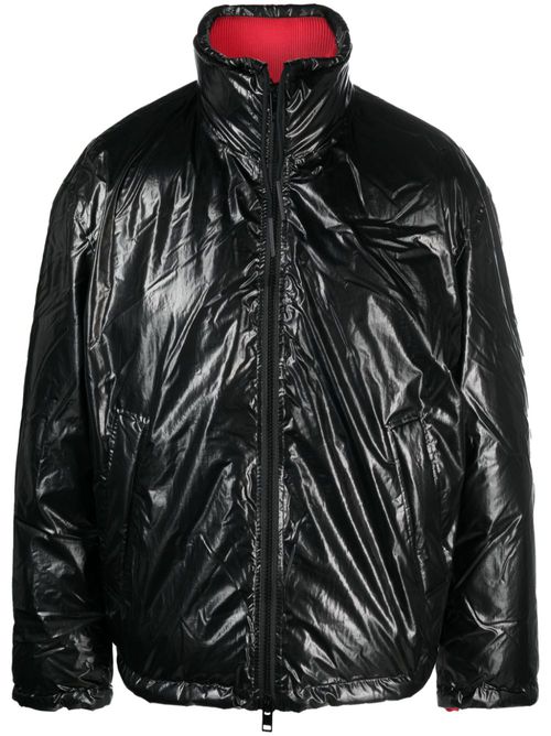Logo-patch padded jacket - Black