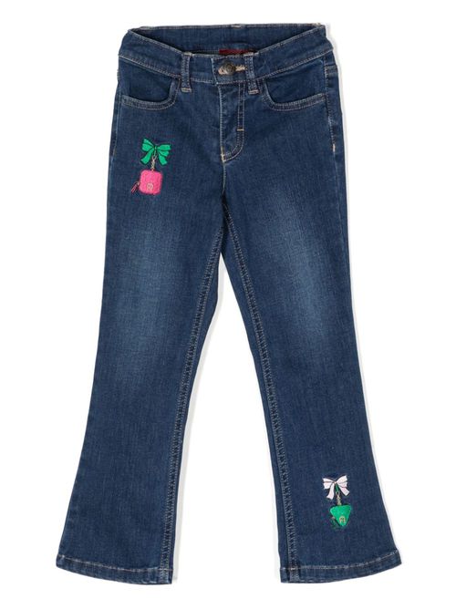 Embroidered flared jeans - Blue