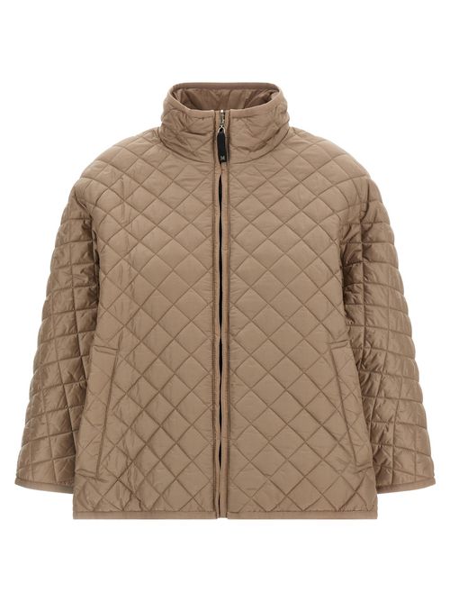 Beige Delfina Quilted Jacket