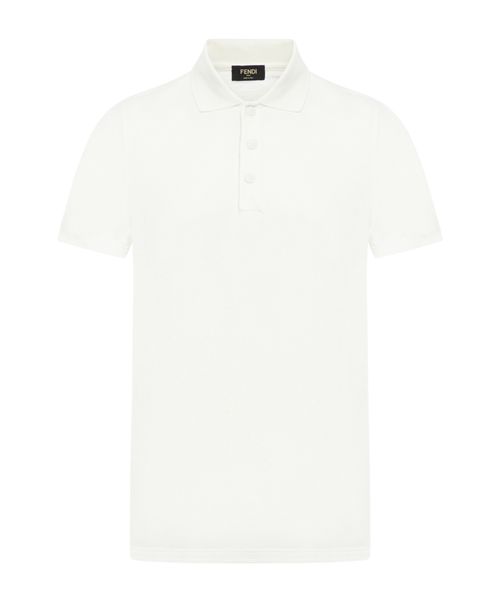 White FF piqué polo shirt
