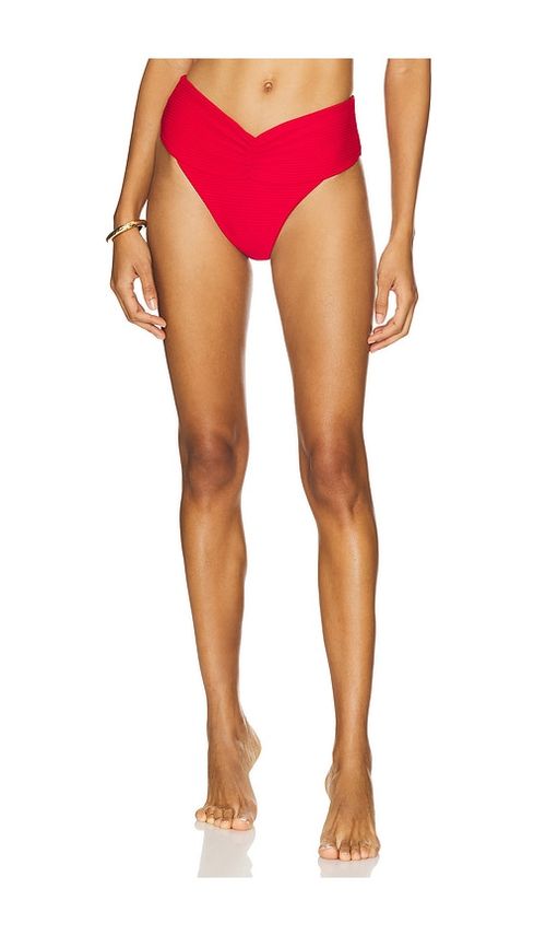 LSPACE Eco Bardot Classic Bikini Bottom in Red. - S also in