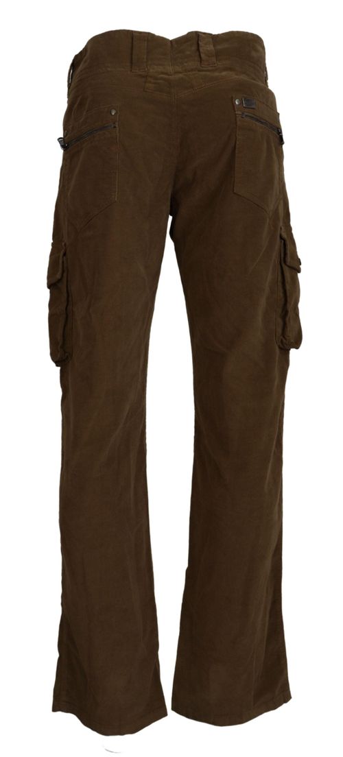 Cotton Corduroy Cargo Pants — Brown