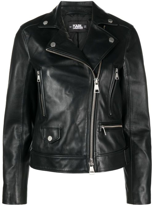 Leather biker jacket - Black