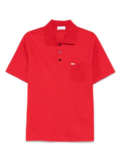 Jacquard-detailing polo shirt - Red