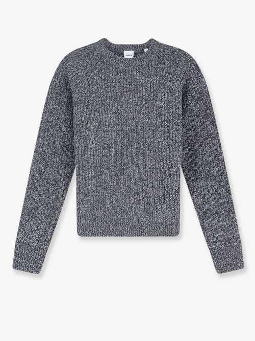 Virgin Wool Cable Knit Sweater — Gray