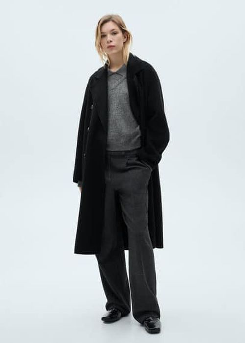 Handmade oversized wool coat black - Woman - 