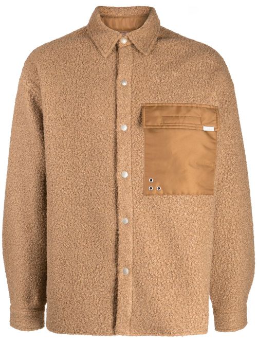 Spread-collar shirt jacket - Brown