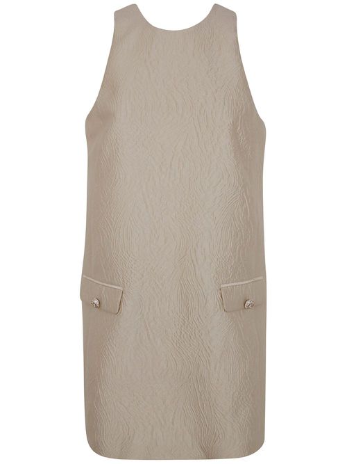 Broacde jacquard mini dress - Neutrals