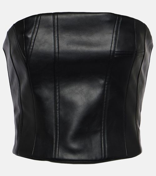 Faux leather bustier top