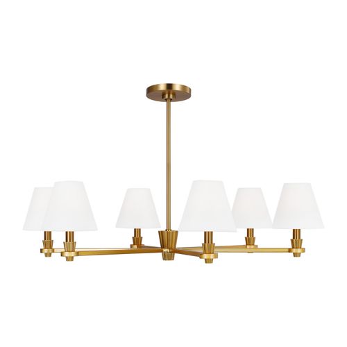 Paisley 6-Light Chandelier in Burnished Brass by Alexa Hampton