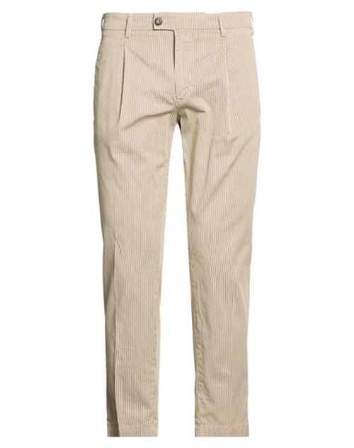 Man Pants Beige Size 35 Cotton, Elastane