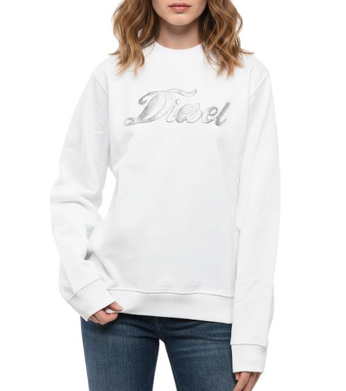 White Logo Crew Neck Sweatshirt