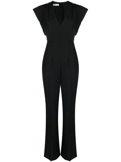 V-neck tailored jumpsuit - Black