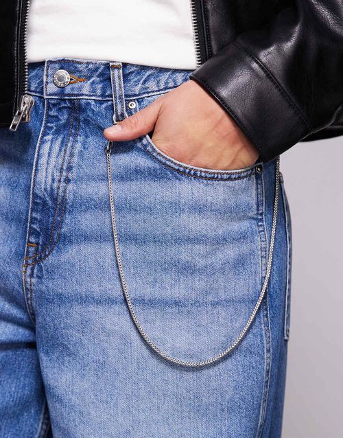 ASOS DESIGN jeans chain in silver tone