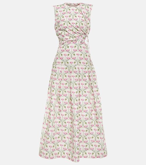 Otoño Trebol floral midi dress