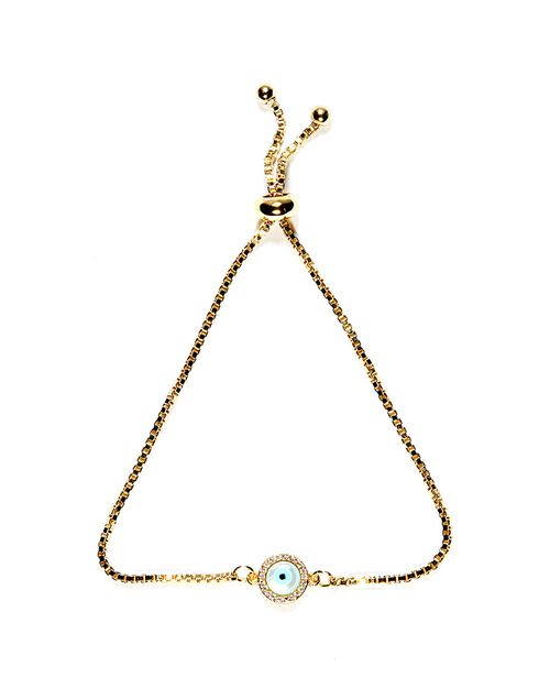 Sisterhood Gold Evil Eye Stone Micro Setting CZ Bracelet