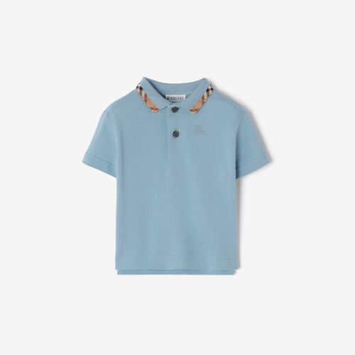 Childrens Check Collar Cotton Polo Shirt , Size: 6M