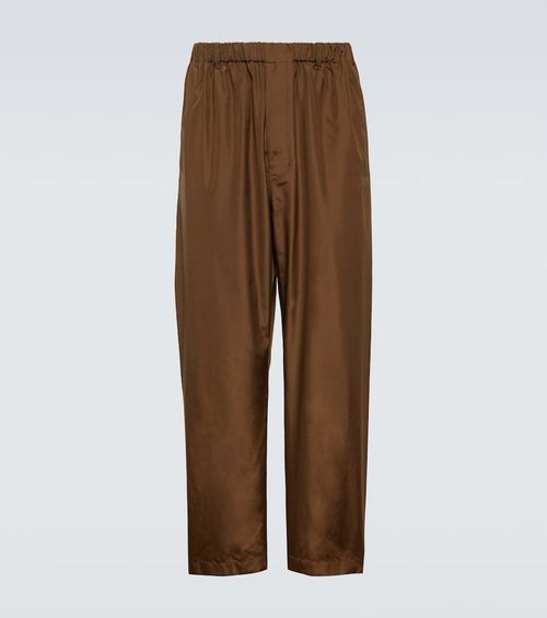 Silk straight pants