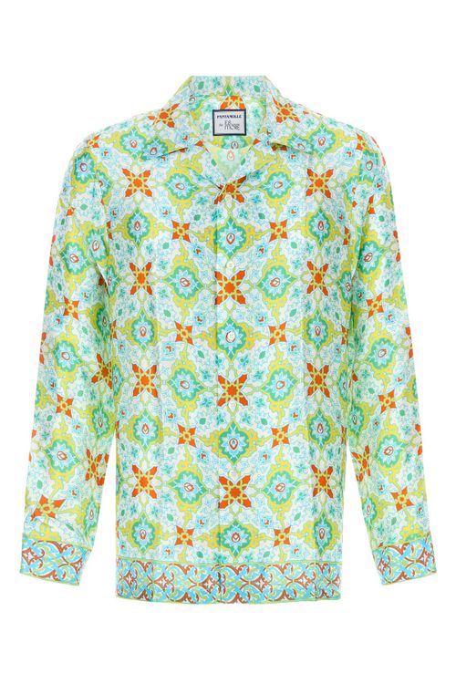 PANTAMOLLE Printed satin Gajardo shirt