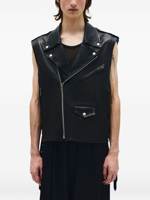 Faltin sleeveless biker jacket - Black