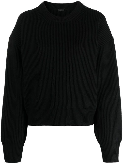Round-neck knitted jumper - Black