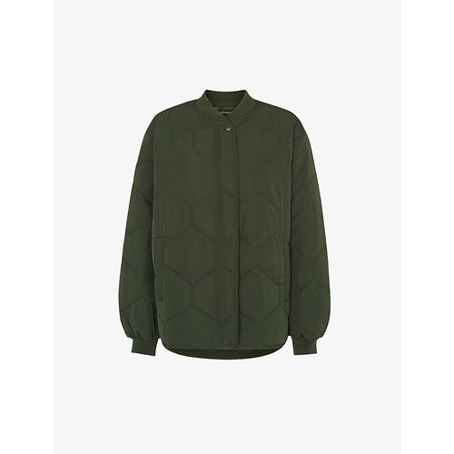 Womens Khaki/Olive Ida Short Diamond-quilted Recycled-polyester Coat