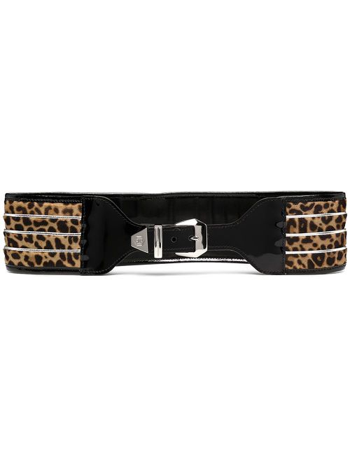 Leopard-print waist belt - Brown