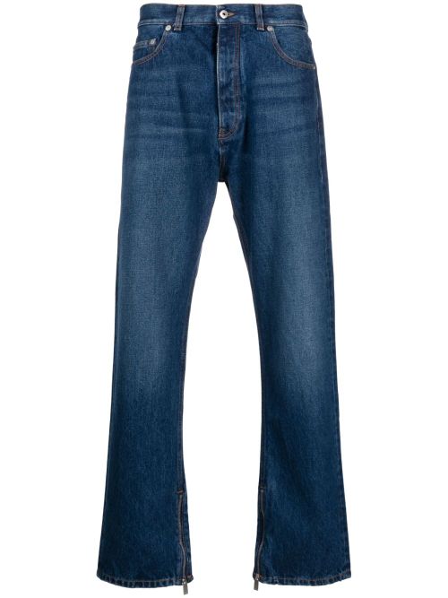 High-waisted straight jeans