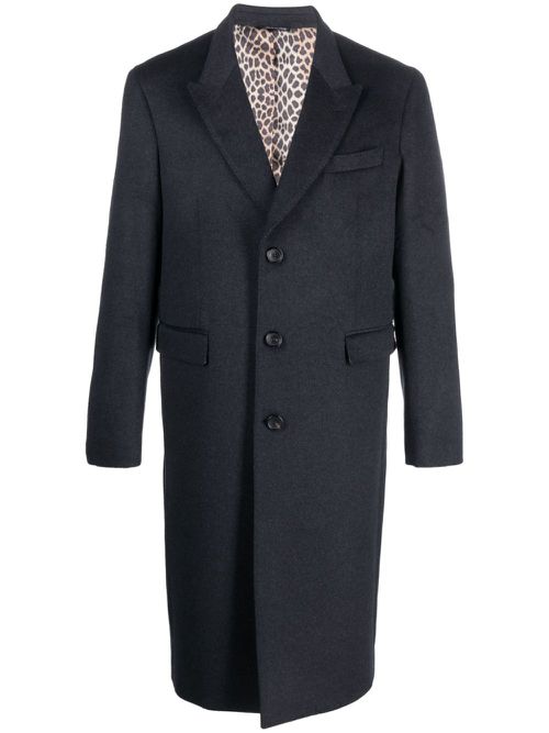 Single-breasted virgin wool coat - Grey