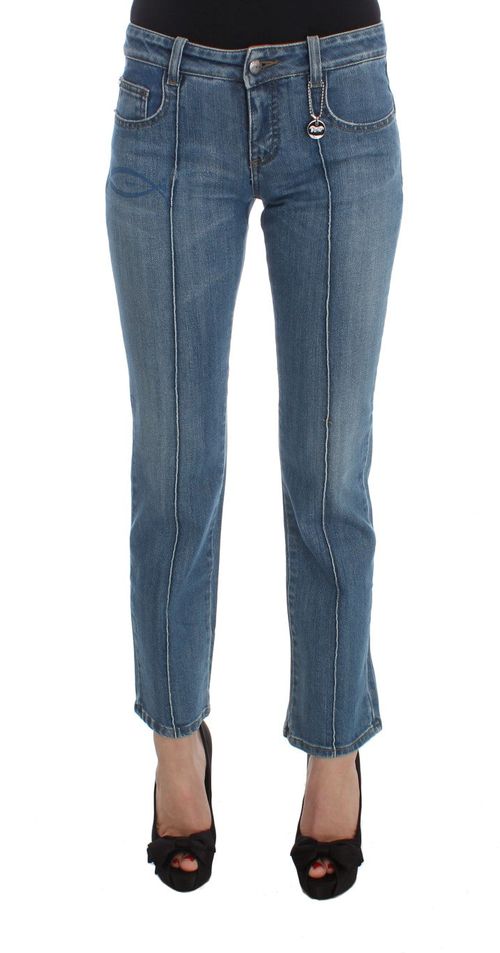 Slim-Fit Cropped Jeans — Blue