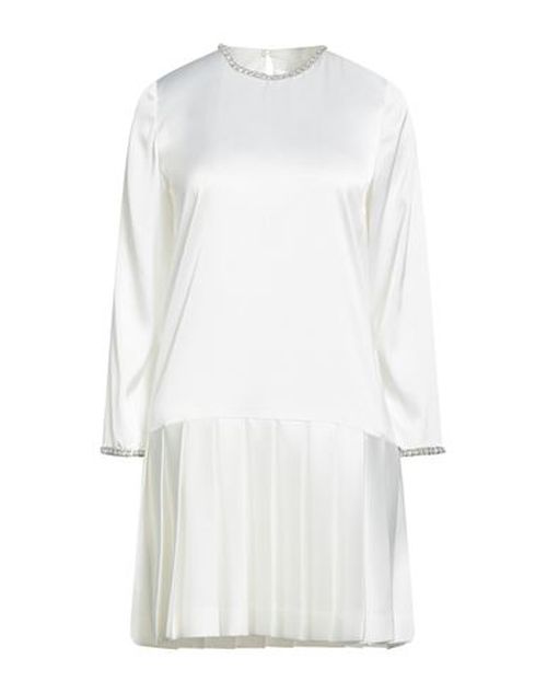 Woman Mini dress White Size 10 Polyester, Elastane