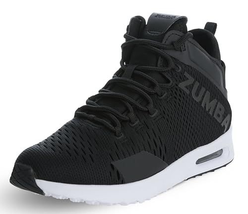 ZUMBA Shoes for Women - White Air Funk High Top Shoes - Sporty Dance Sneakers, Fitness, and Workouts - Comfortable, Breathable, and True to Size