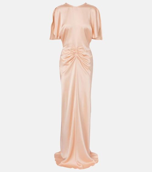 Isabella gathered satin gown