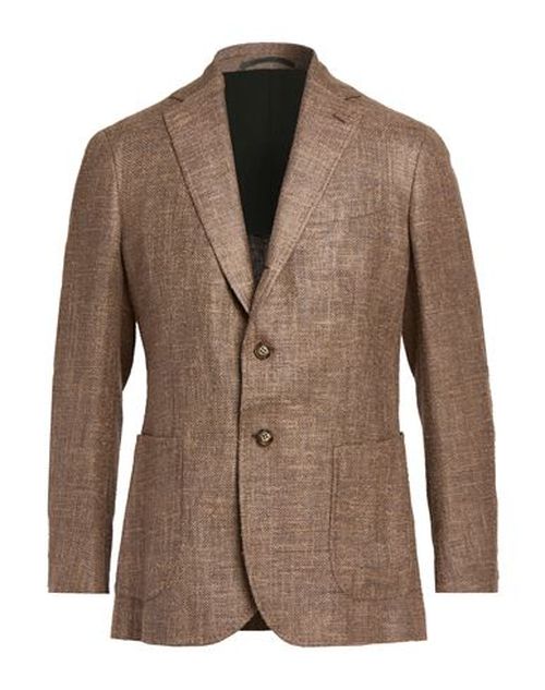 Man Blazer Khaki Size 38 Silk, Cotton