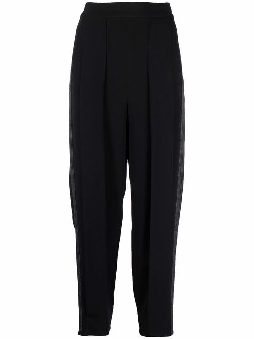 Contrast-stitch trousers - Black