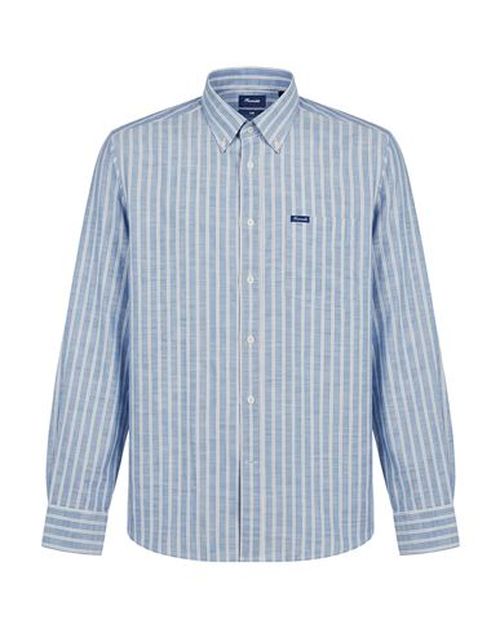 Façonnable Man Shirt Slate blue Size L Cotton
