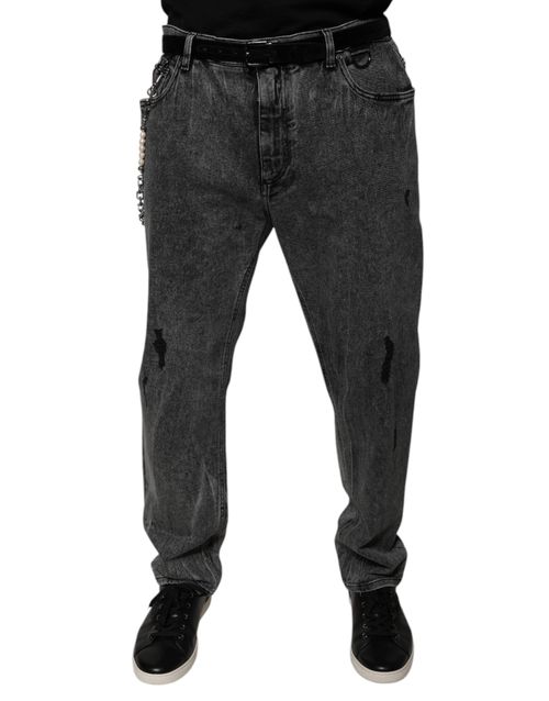 Skinny Fit Cotton Denim Jeans — Gray
