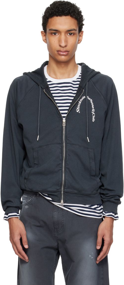 Black Logo Zip Hoodie